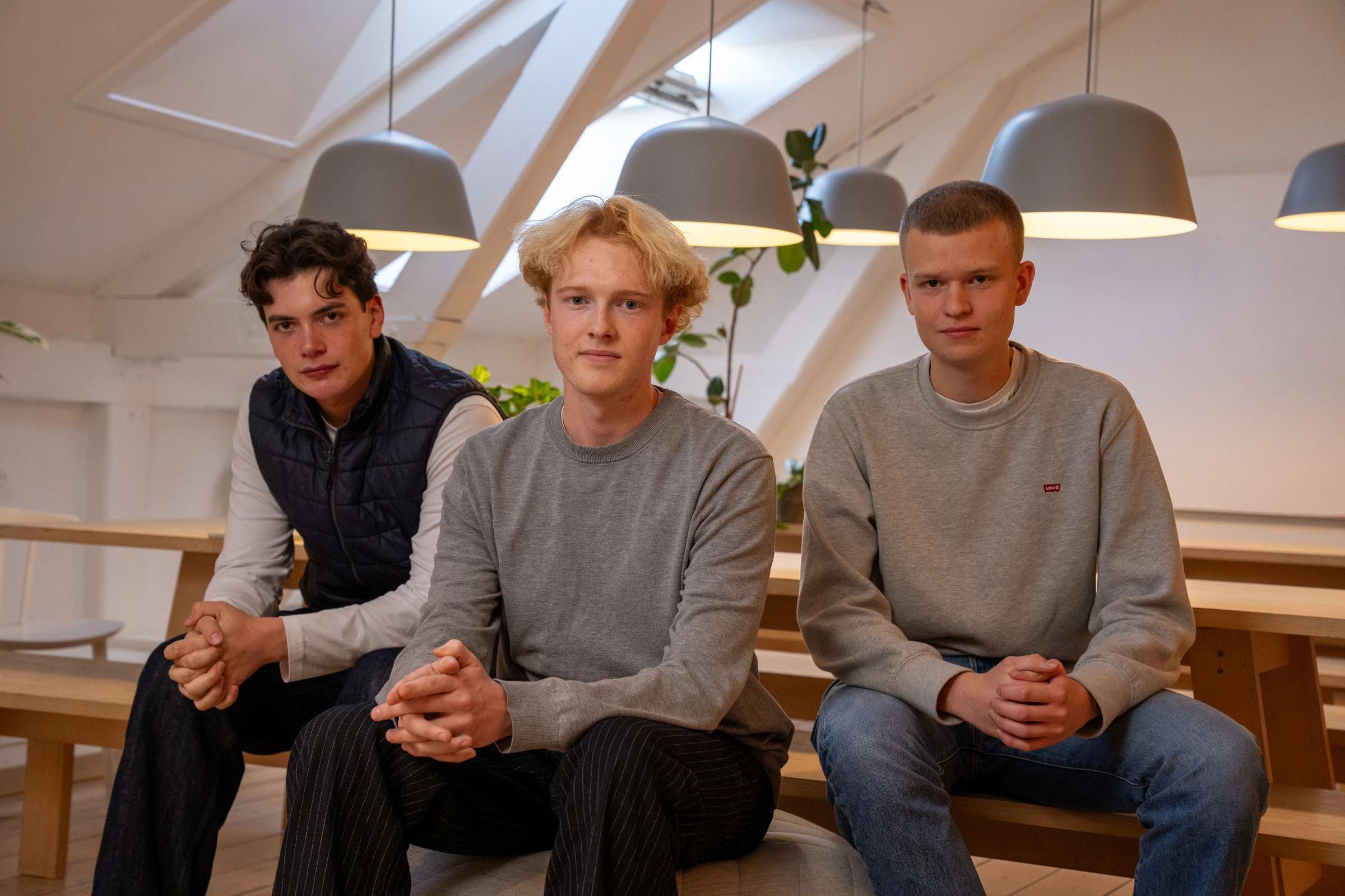 Haulio's founders in the Copenhagen office: Oscar (COO), Thijs (CEO) and Jonathan (CTO)